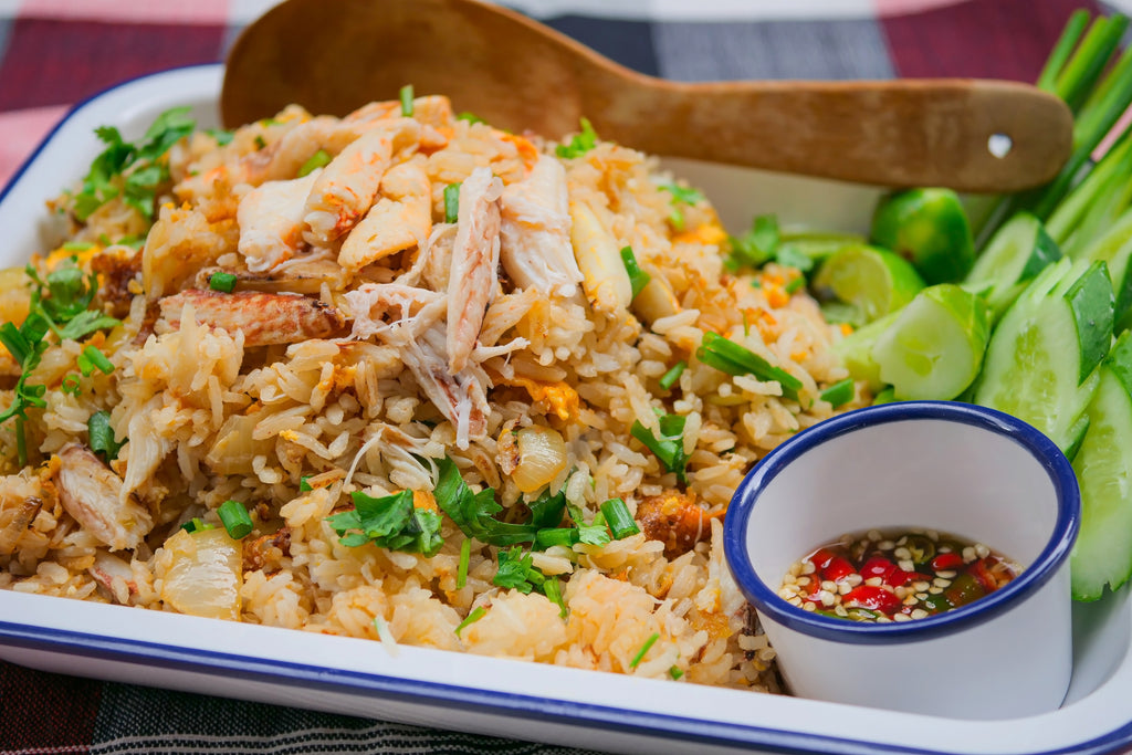Crab Fried Rice with Basil and Green Beans